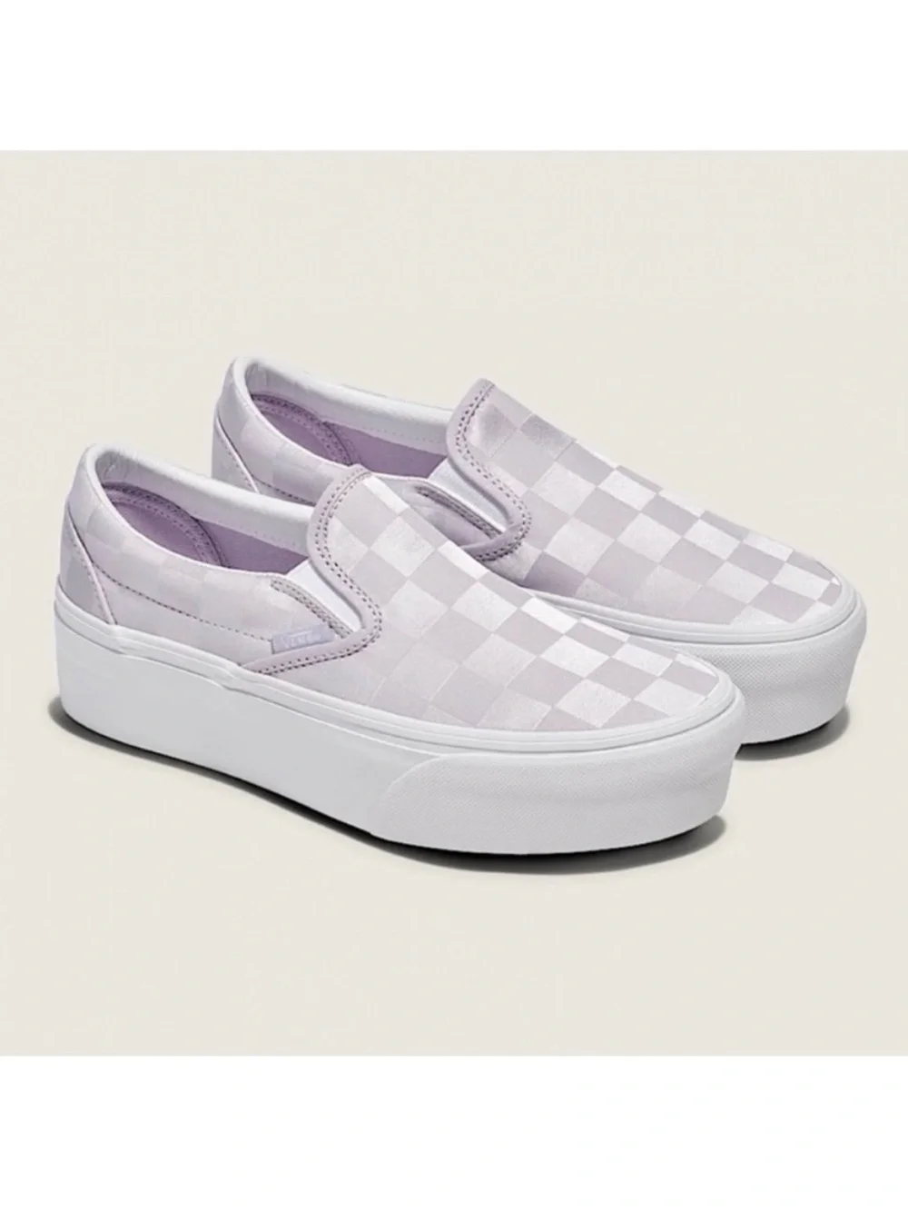 Vans Classic Slip-On Stackform Checkerboard Shoe Women 9.5 US